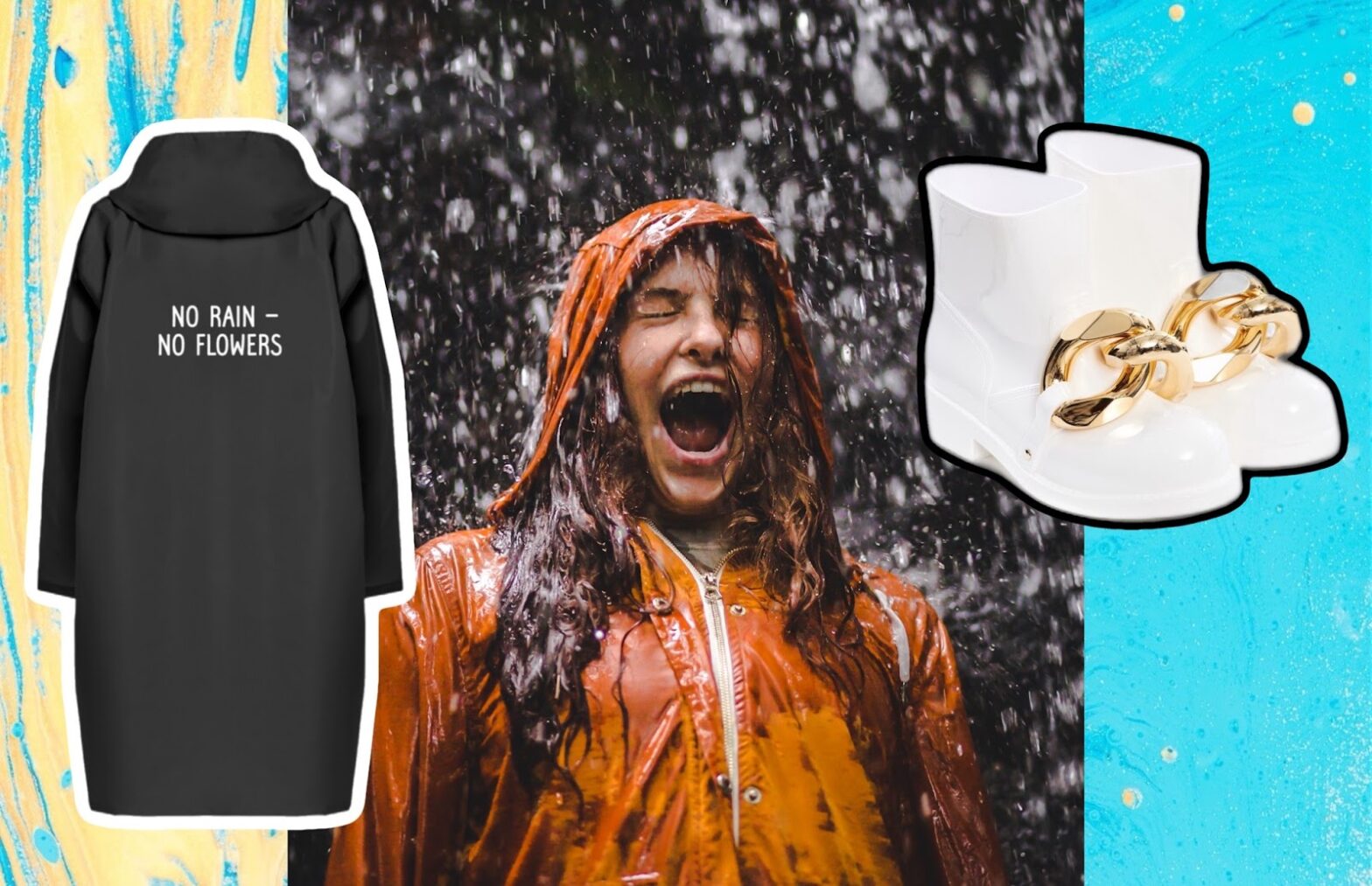 От плащей и съемных капюшонов до зонтов: 19 вещей, чтобы выглядеть стильно в дождь