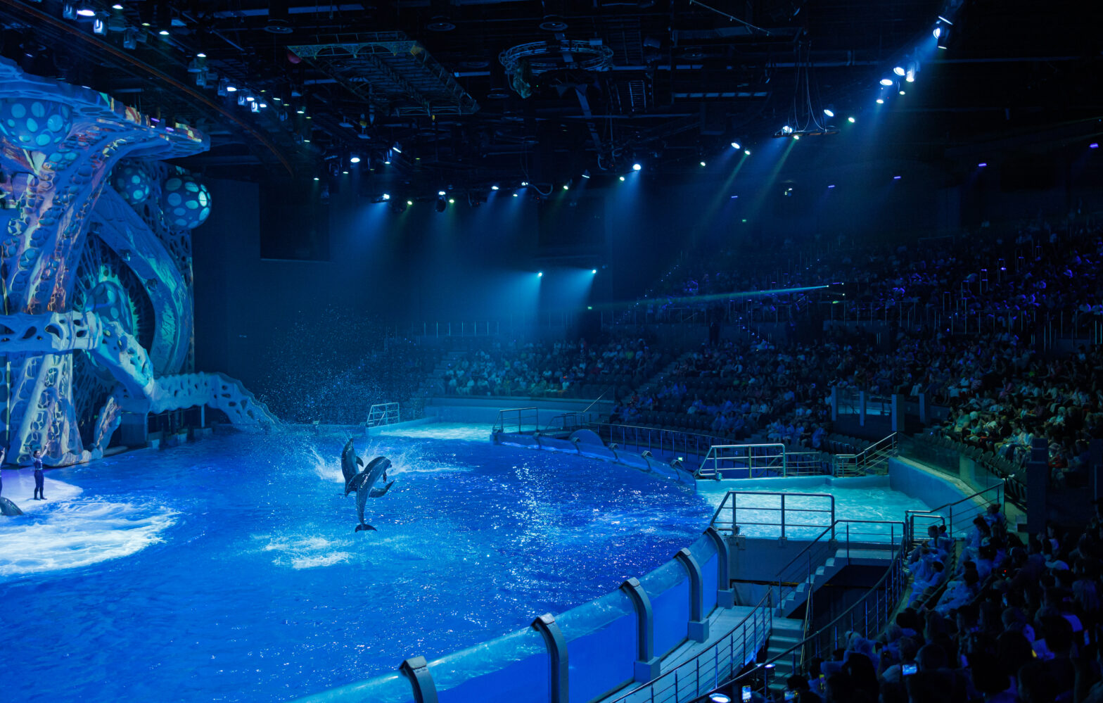 1700 подопечных благотворительных фондов первыми увидели уникальное водное шоу в Москвариуме